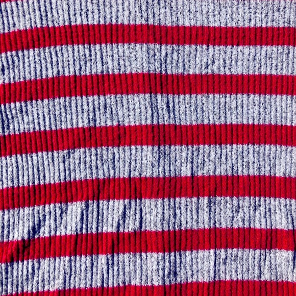 Red and Grey Striped Rib Knit Sweater - Picture 3 of 3